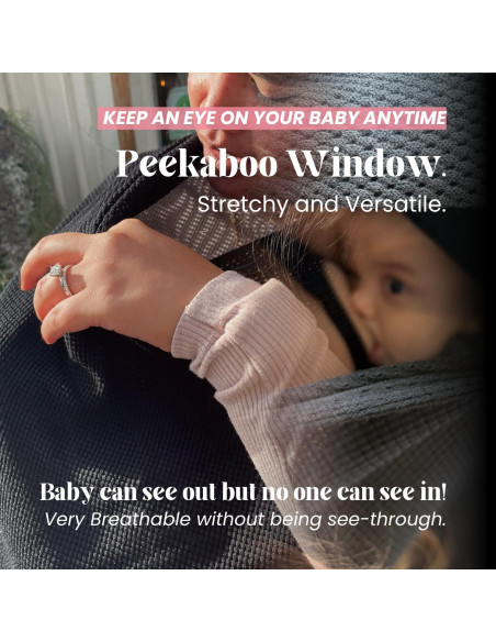 Cubierta de Lactancia Ponchy Gold Mamas 100% Algodón Negro