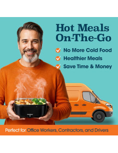 Caja de Almuerzo Eléctrica TRAVELISIMO 1.5L 80W Acero Inoxidable 2