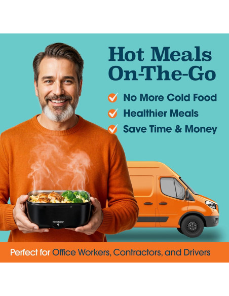 Caja de Almuerzo Eléctrica TRAVELISIMO 1.5L 80W Acero Inoxidable