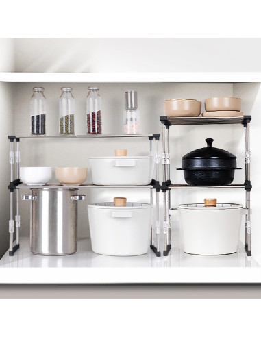 Organizador de Gabinete Expandible Carrotez Ajustable Negro 30-50 cm