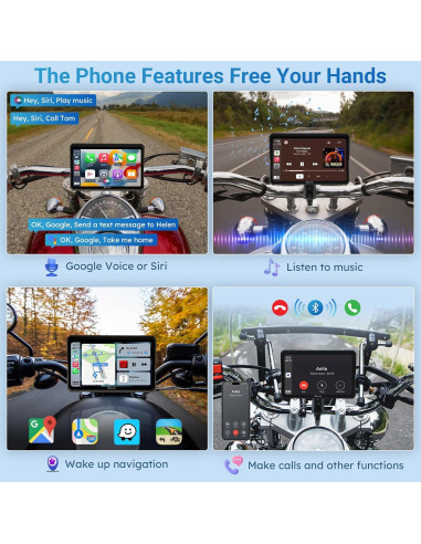 Pantalla GPS Carpuride W702 para Motocicleta 7" Táctil IP67