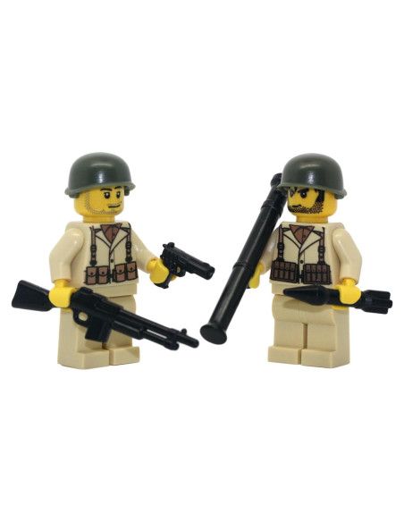 Minifiguras de Soldados Americanos WWII Guerra de Ladrillos Moderna