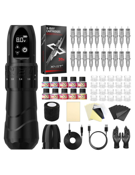 Kit de Máquina de Tatuaje Inalámbrica Xnet con Batería 1800mAh