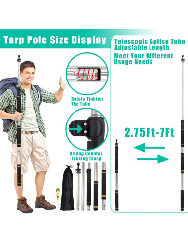 Polo Telescópico de Lona Frebuta 1.83m Acero Inoxidable