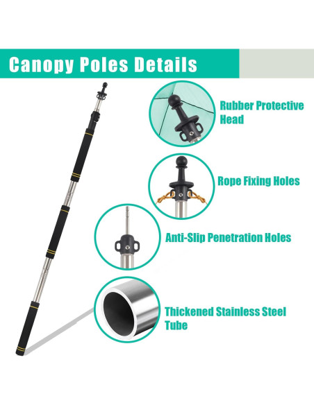 Polo Telescópico de Lona Frebuta 1.83m Acero Inoxidable