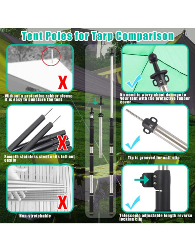 Polo Telescópico de Lona Frebuta 1.83m Acero Inoxidable
