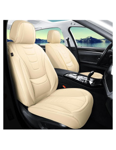 Fundas de Asiento de Coche Gripure GU01 Beige - Cuero Nappa Impermeable