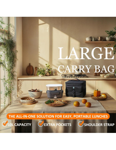 Caja de Almuerzo Eléctrica STN 80W 2 Contenedores 1.5L