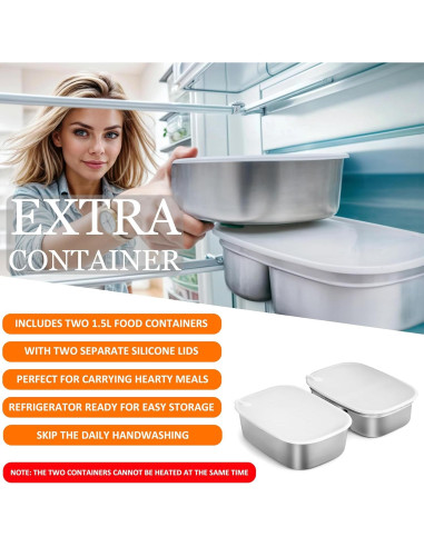 Caja de Almuerzo Eléctrica STN 80W 2 Contenedores 1.5L