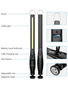 Luz de Trabajo LED NileBoom 800 Lúmenes Recargable 3200mAh 2