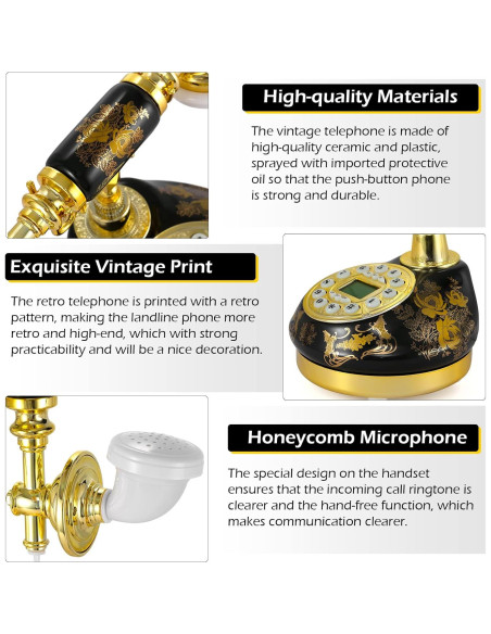 Teléfono Retro Dyna-Living con Pantalla LCD y Volumen Ajustable