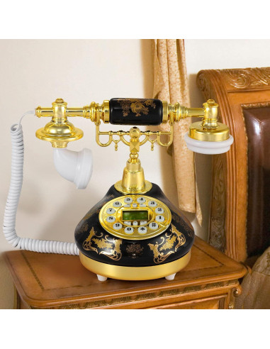 Teléfono Retro Dyna-Living con Pantalla LCD y Volumen Ajustable