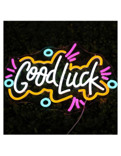 Cartel de Neón LED Buena Suerte Radineon 39.9x30 cm USB