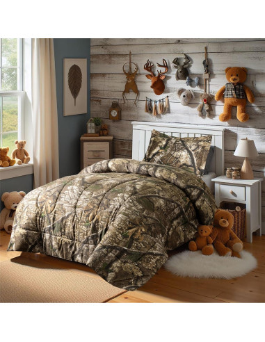 Conjunto Edredón Twin VISI-ONE Camo APX Microfibra 2 Piezas