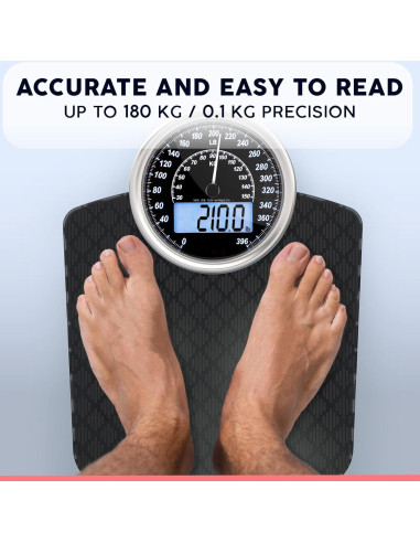 Báscula Híbrida Adamson Digital y Analógica hasta 180kg