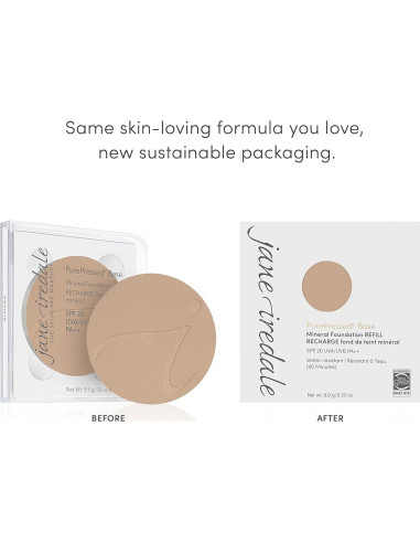 Base Mineral Jane Iredale PurePressed Ámbar Recarga 9.92g