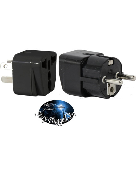 Adaptador de Viaje Universal Plug In Solutions Tipo E e I - 2 Piezas