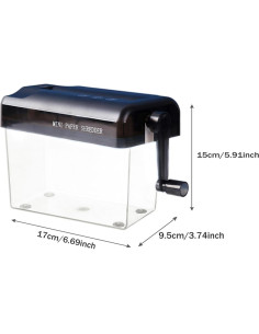 Mini Trituradora Manual Kakalote para Papel y Documentos - Negro 2