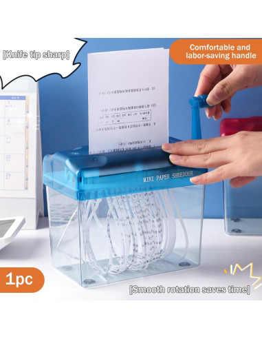 Mini Trituradora Manual Kakalote para Papel y Documentos - Negro