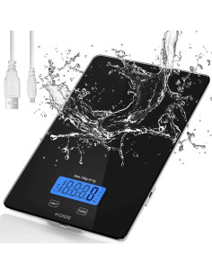 Balanza de Cocina Digital KOIOS K68 15kg LCD Tare Negra 2