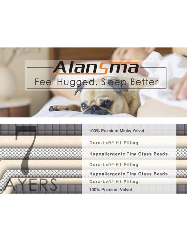 Manta con peso reversible ALANSMA 89x122cm 2.5kg Azul