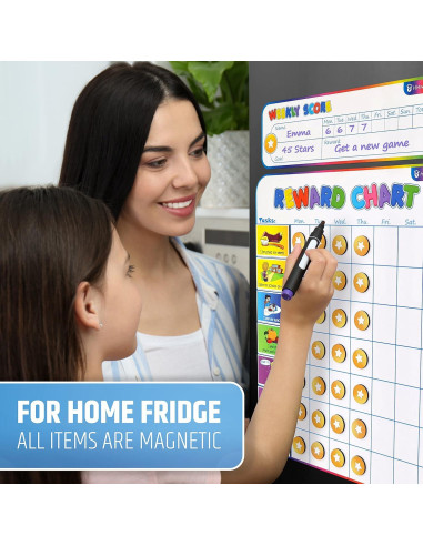 Tabla de Recompensas Magnética HMmagnets para 1 Niño - 127 Pegatinas