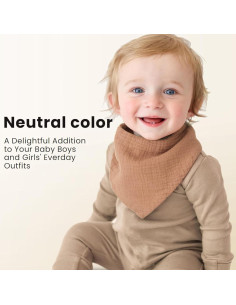 Baberos de Muselina Konssy 10 Pack 100% Algodón Ajustables 2