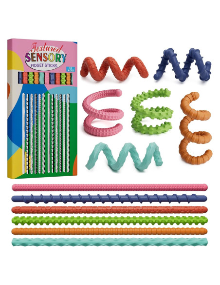 Juguetes Sensoriales Antiestrés TIKWORK 12PCS Arcoíris para Niños y Adultos