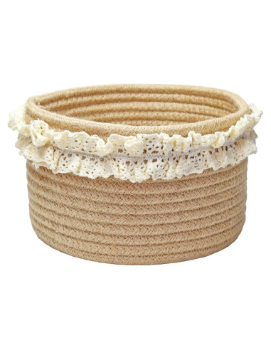 Cesta de Almacenamiento Redonda Yimi 20.32cm Yute Marrón