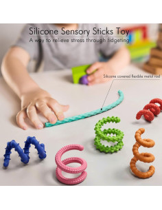 Juguetes Sensoriales Antiestrés TIKWORK 12PCS Arcoíris para Niños y Adultos 2
