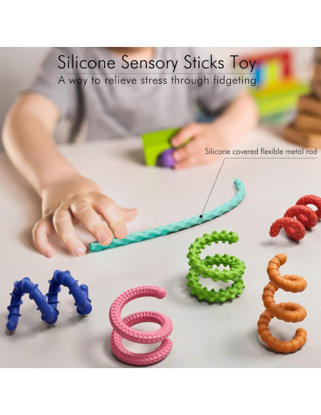 Juguetes Sensoriales Antiestrés TIKWORK 12PCS Arcoíris para Niños y Adultos