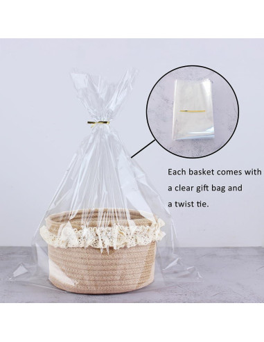 Cesta de Almacenamiento Redonda Yimi 20.32cm Yute Marrón