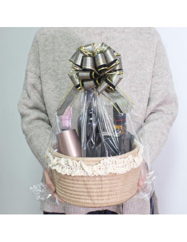 Cesta de Almacenamiento Redonda Yimi 20.32cm Yute Marrón