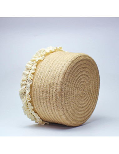 Cesta de Almacenamiento Redonda Yimi 20.32cm Yute Marrón