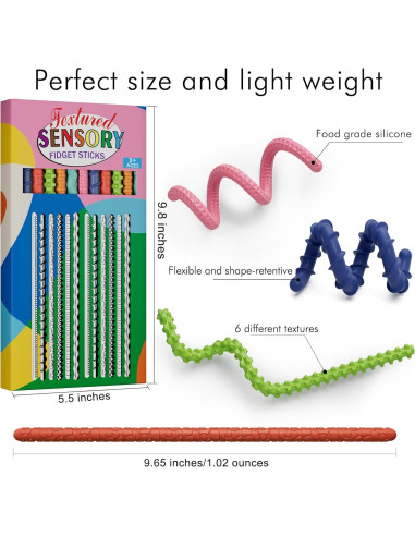 Juguetes Sensoriales Antiestrés TIKWORK 12PCS Arcoíris para Niños y Adultos