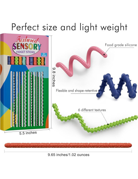 Juguetes Sensoriales Antiestrés TIKWORK 12PCS Arcoíris para Niños y Adultos