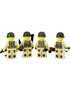 Minifiguras de Soldados Americanos WWII Guerra de Ladrillos Moderna 2