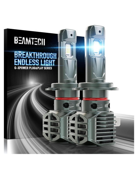 Bombillas LED H7 BEAMTECH 6500K 500% más brillantes - 2 unidades