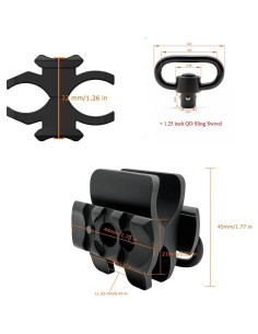 Abrazadera de cañón 12Ga GOTCIAL con gancho QD y riel Picatinny 2