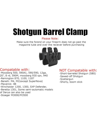 Abrazadera de cañón 12Ga GOTCIAL con gancho QD y riel Picatinny