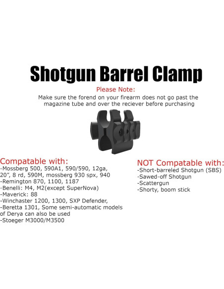 Abrazadera de cañón 12Ga GOTCIAL con gancho QD y riel Picatinny