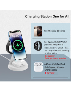 Estación de Carga Inalámbrica 3 en 1 Guanyu para iPhone, AirPods, iWatch 2