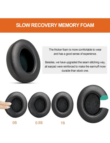 Almohadillas de Repuesto GVOEARS para Beats Studio 2 y 3 - Negro
