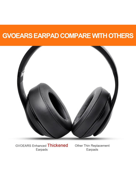 Almohadillas de Repuesto GVOEARS para Beats Studio 2 y 3 - Negro