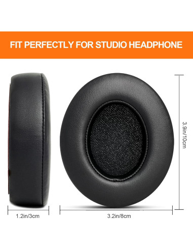 Almohadillas de Repuesto GVOEARS para Beats Studio 2 y 3 - Negro