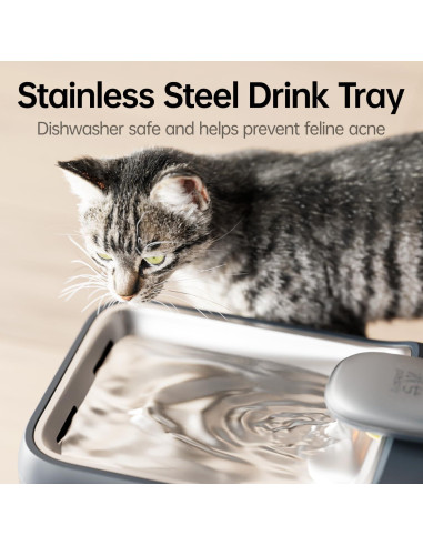 Fuente de Agua Automática PETSEE 4.5L Acero Inoxidable Gris