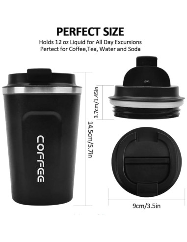 Taza de Café Inteligente Genérico 380ml Control Temperatura Negra