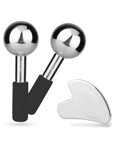 Set de Gua Sha y Globos de Hielo VRAIKO para Masaje Facial
