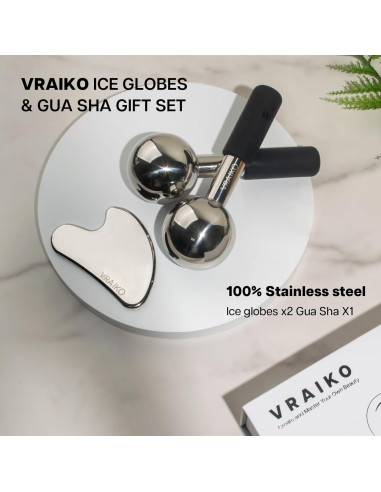 Set de Gua Sha y Globos de Hielo VRAIKO para Masaje Facial