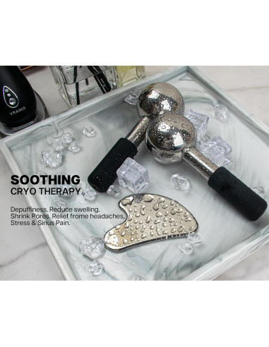 Set de Gua Sha y Globos de Hielo VRAIKO para Masaje Facial